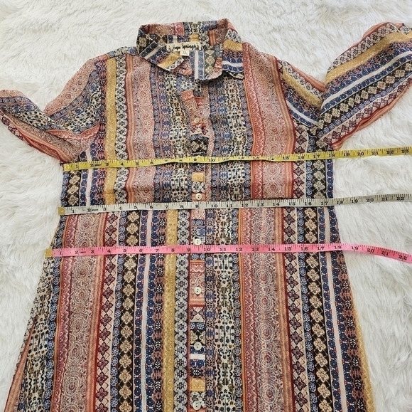 HOPE Springs duster/ maxi dress button down size small - Picture 15 of 15